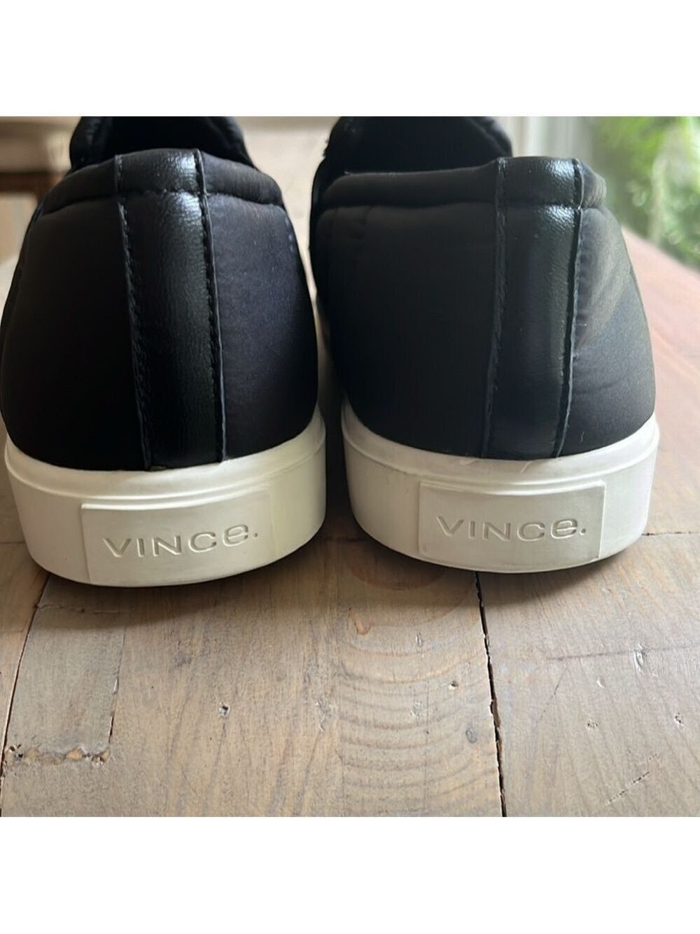 New VINCE Blair Quilted Nylon Slip-On Sneakers in Black US 9.5 - Picture 6 of 12